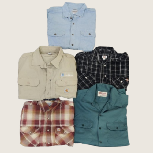 Carhartt & Dickies Cotton Work Shirts Set (10 Pieces)