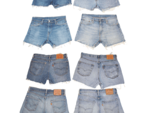 Women’s Levi’s Mix Code Shorts in vintage-modern blend. Grade AB condition, sizes 28 to 36, only 10 pieces in stock. Exclusive at Thrift Kings!